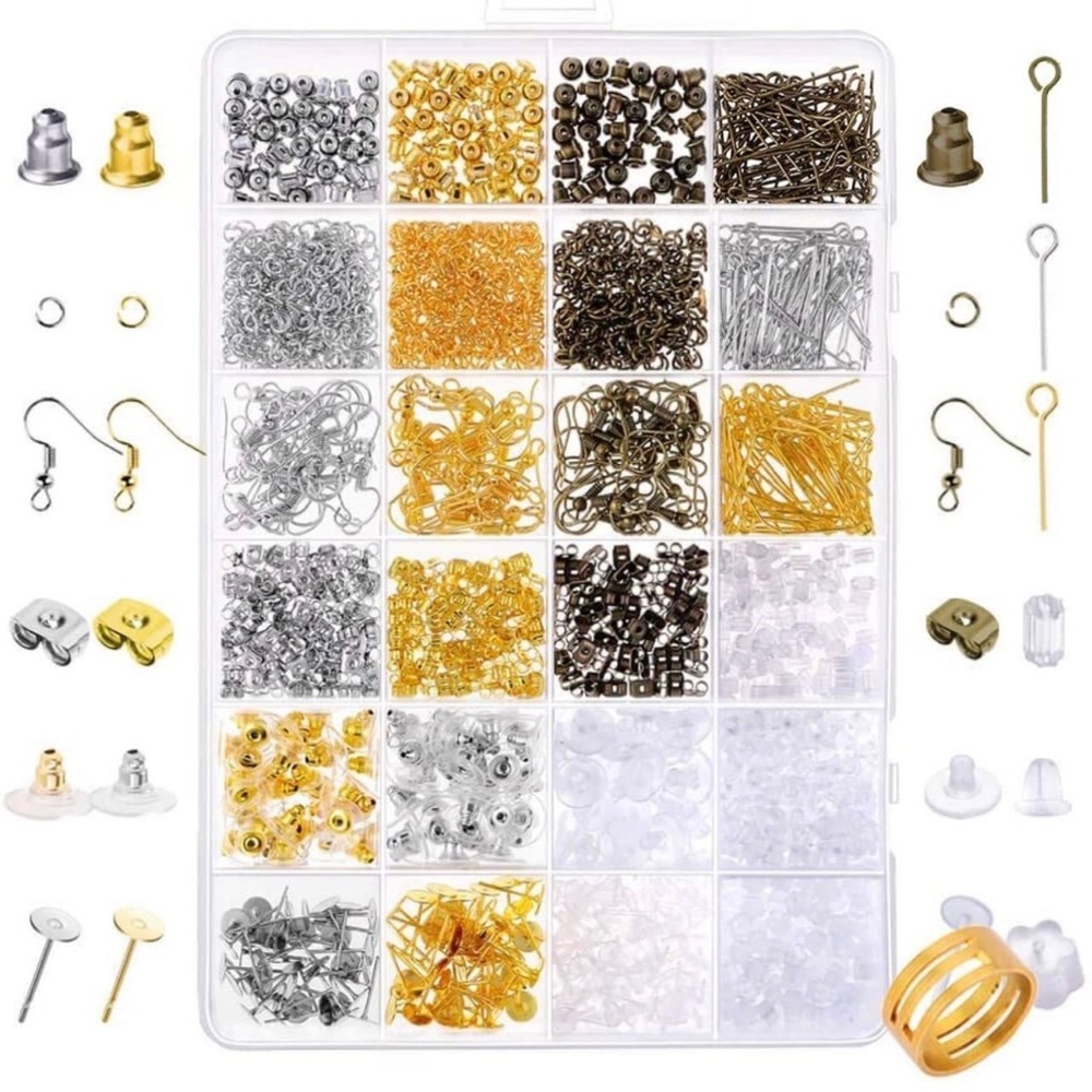 NEW 2500+ JEWELRY FINDINGS KIT SILVER GOLD BRONZE  jewelry making LOT